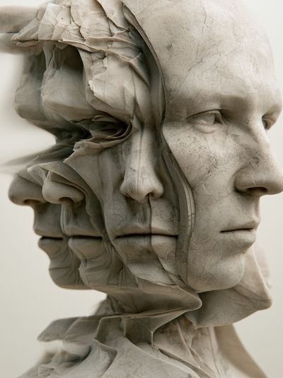 Surreal Marble Faces Fine-Art Print. poster