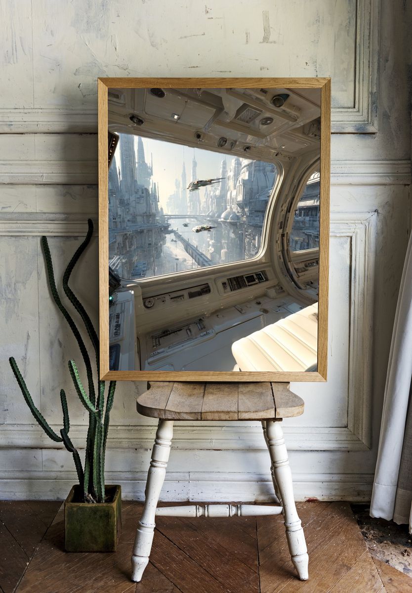 Futuristic Space Station View — Sci-Fi Print. — room view 1