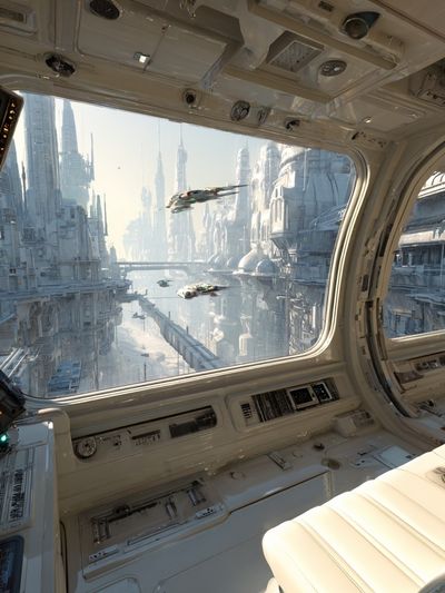 Futuristic Space Station View — Sci-Fi Print