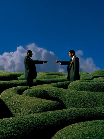 Surreal Garden Duel Print. poster print