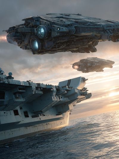Futuristic Spaceships — Sci-Fi Print. poster