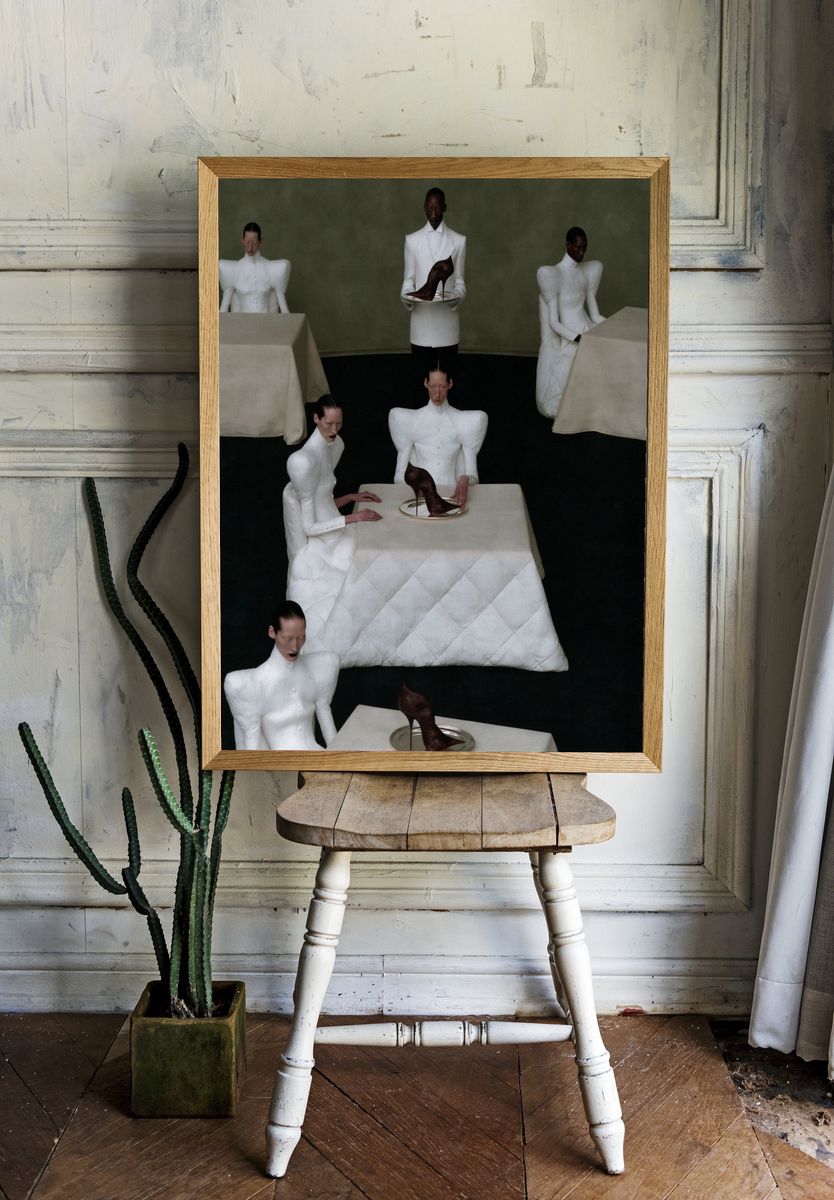 Surreal Fashion Dinner Photography Poster. room preview
