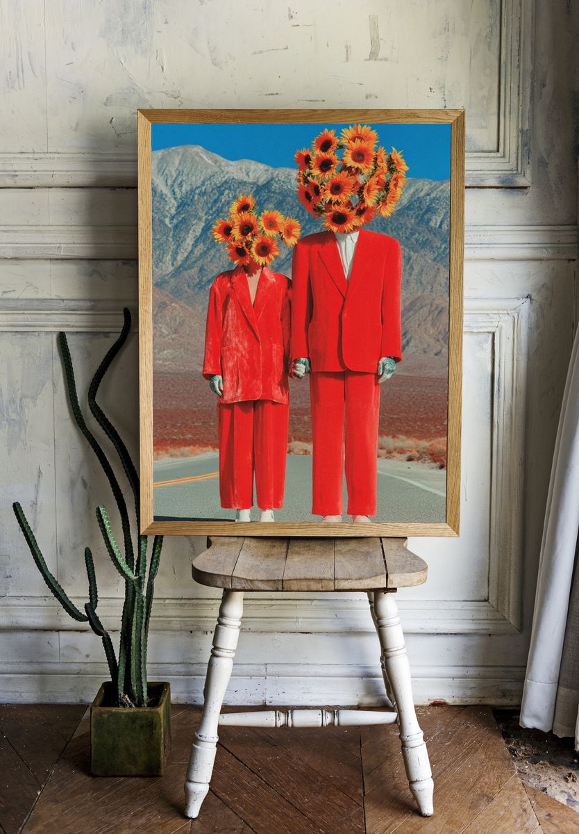 Sunflower Heads Fashion Poster. — room view 1