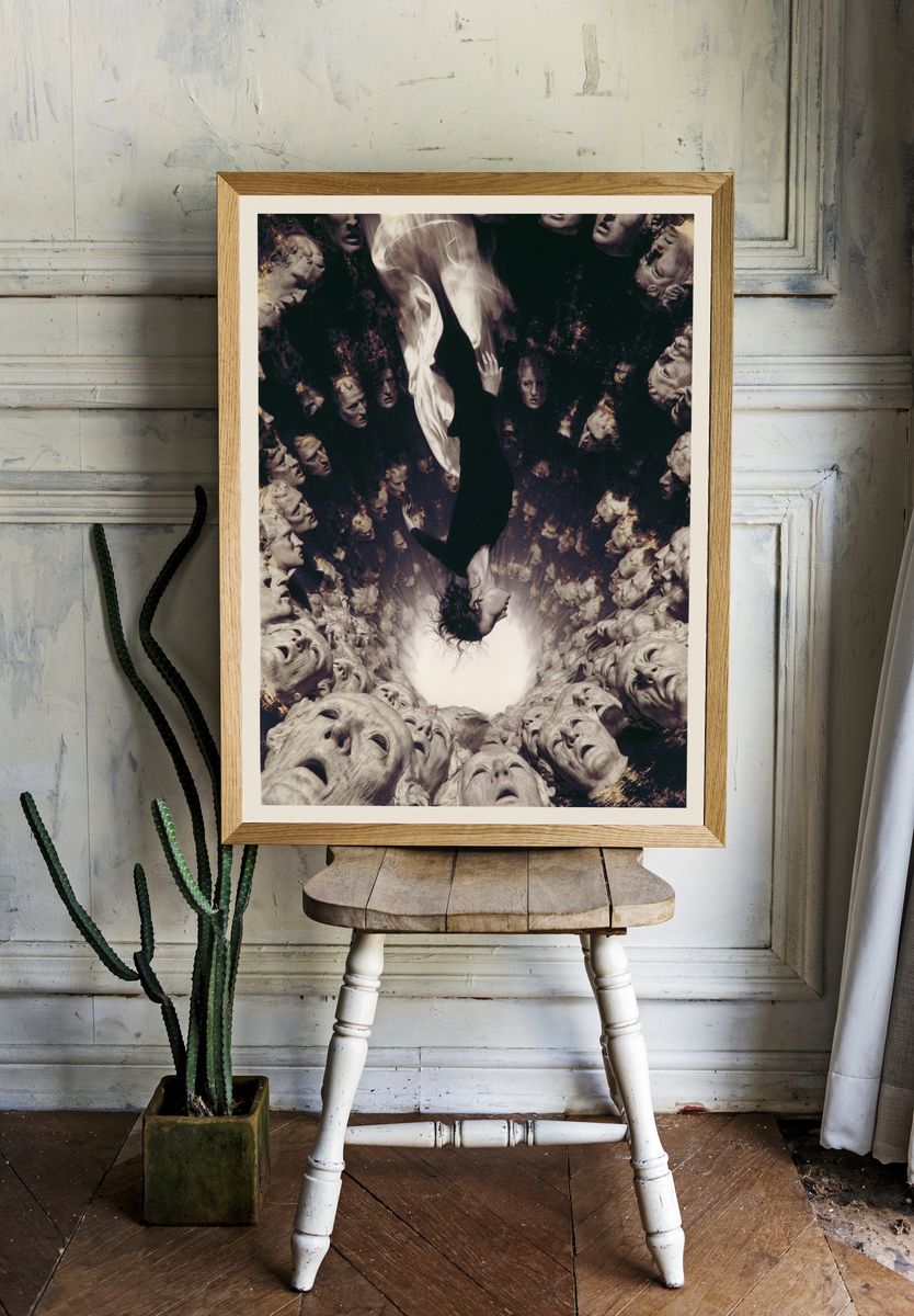 Surreal Faces Spiral Print. — room view 1