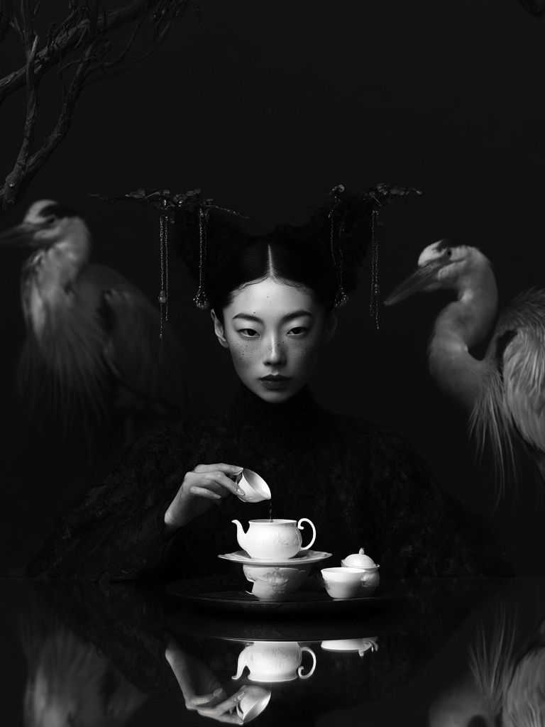 Surreal Tea Ceremony Fine-Art Poster. poster detail