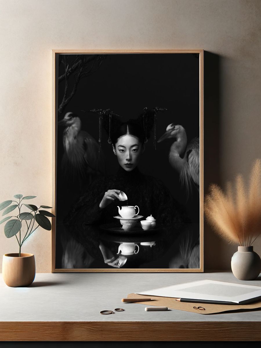 Surreal Tea Ceremony Fine-Art Poster. — room view 2