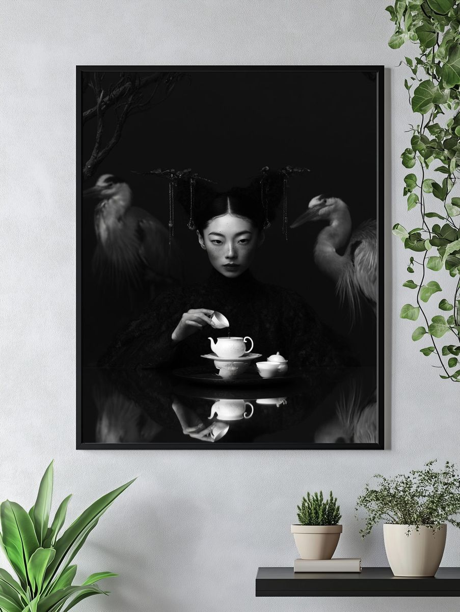 Surreal Tea Ceremony Fine-Art Poster. — room view 4