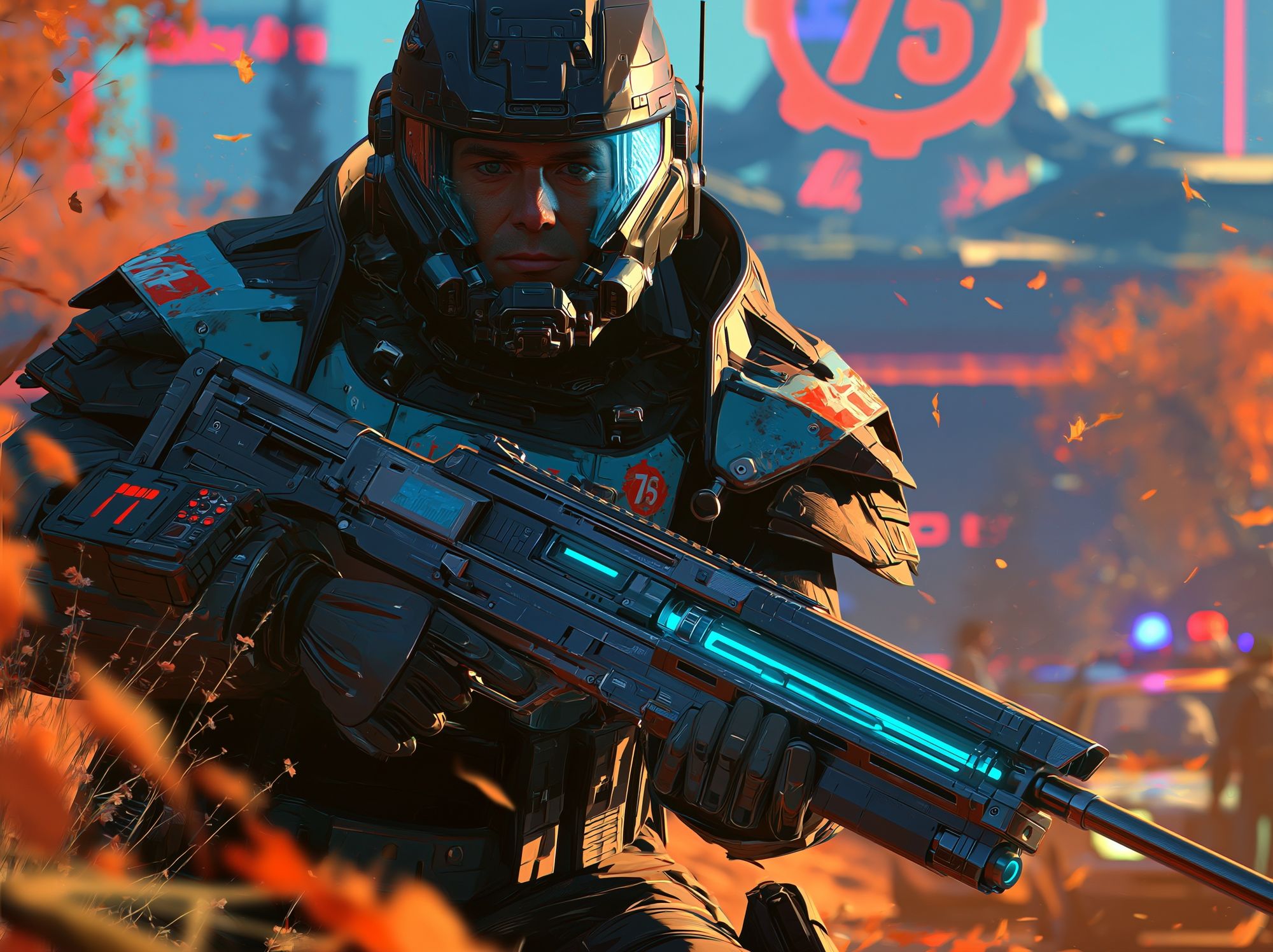 Sci-Fi Soldier Portrait Poster. poster — illustration art