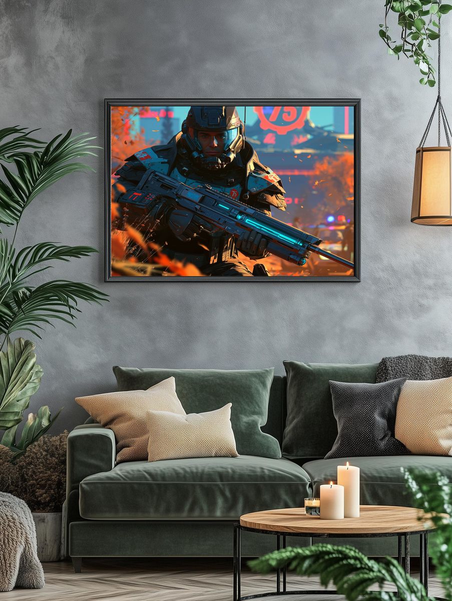 Sci-Fi Soldier Portrait Poster. — room view 4