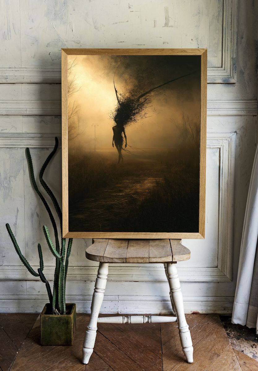 Surreal Shadow Figure Poster. — room view 1