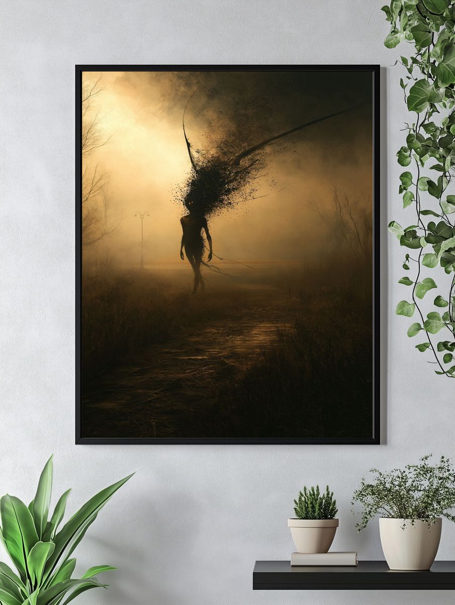 Surreal Shadow Figure Poster. — room view 4