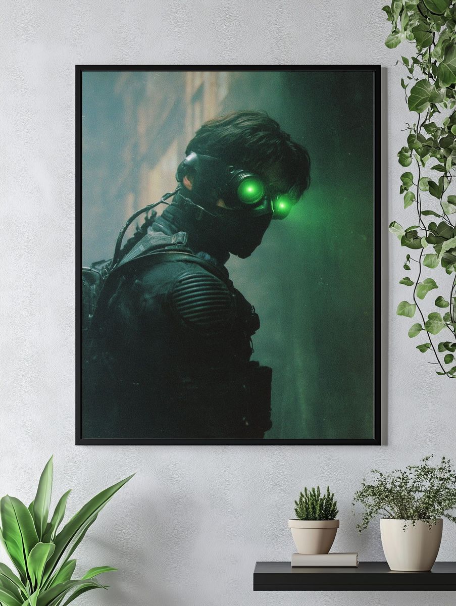Mysterious Figure in Dark Alley — Sci-Fi Print. — room view 4