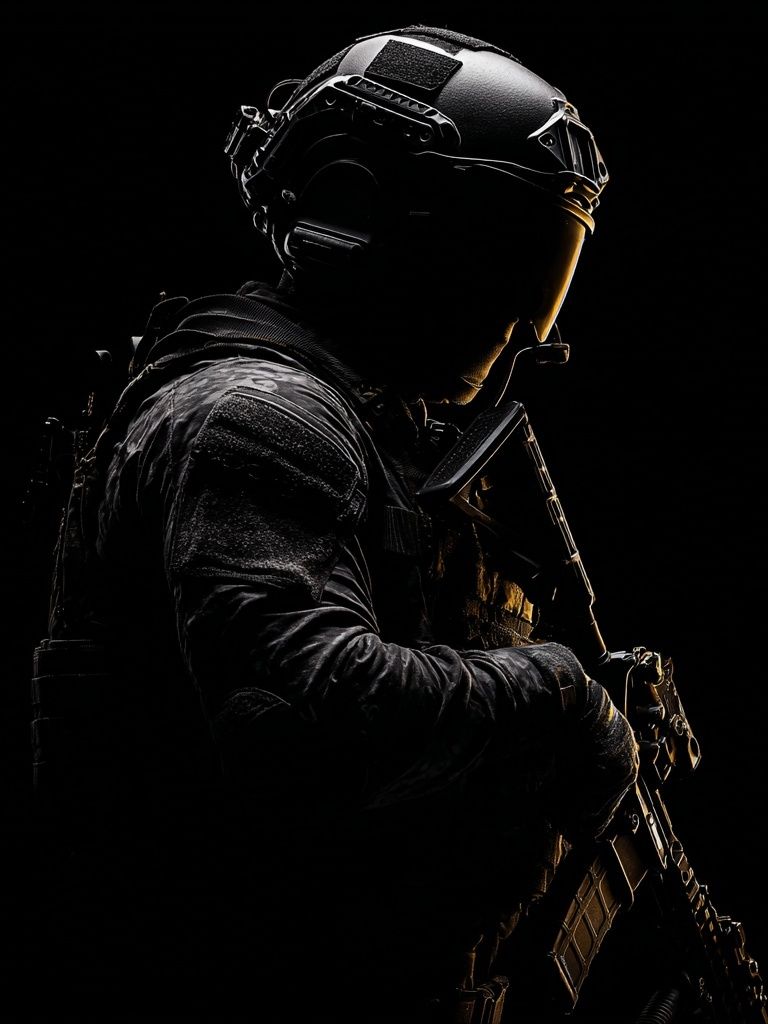 Soldier Silhouette — Fine Art Print. poster — fine-art art