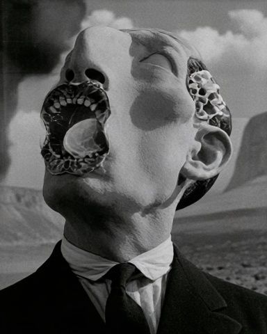 Surreal Headscape Black-White Poster. poster — fine-art art
