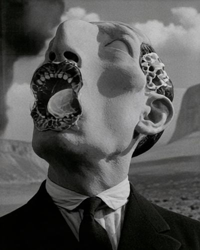 Surreal Headscape Black-White Poster. poster