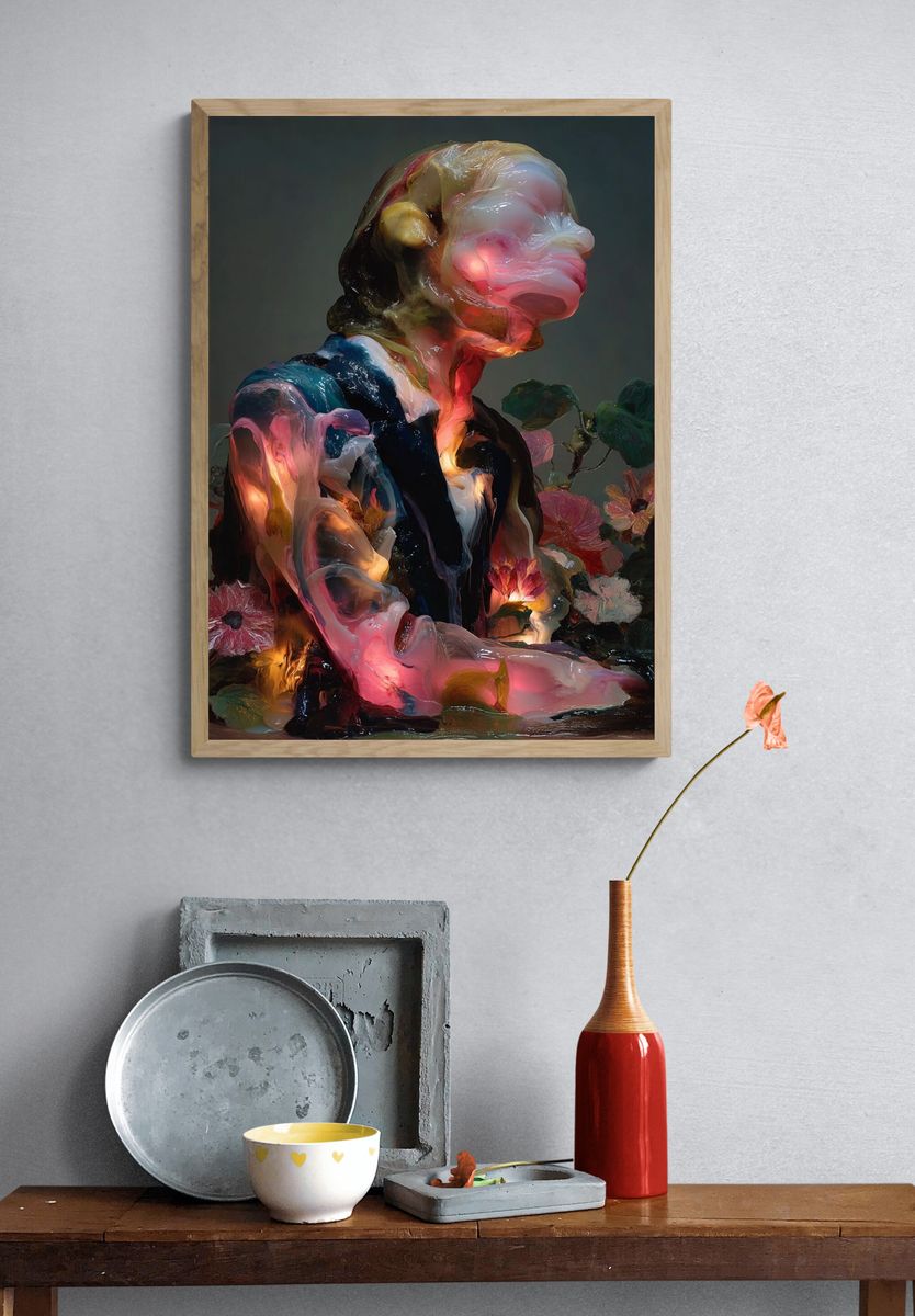 Surreal Floral Figure Print. — room view 3
