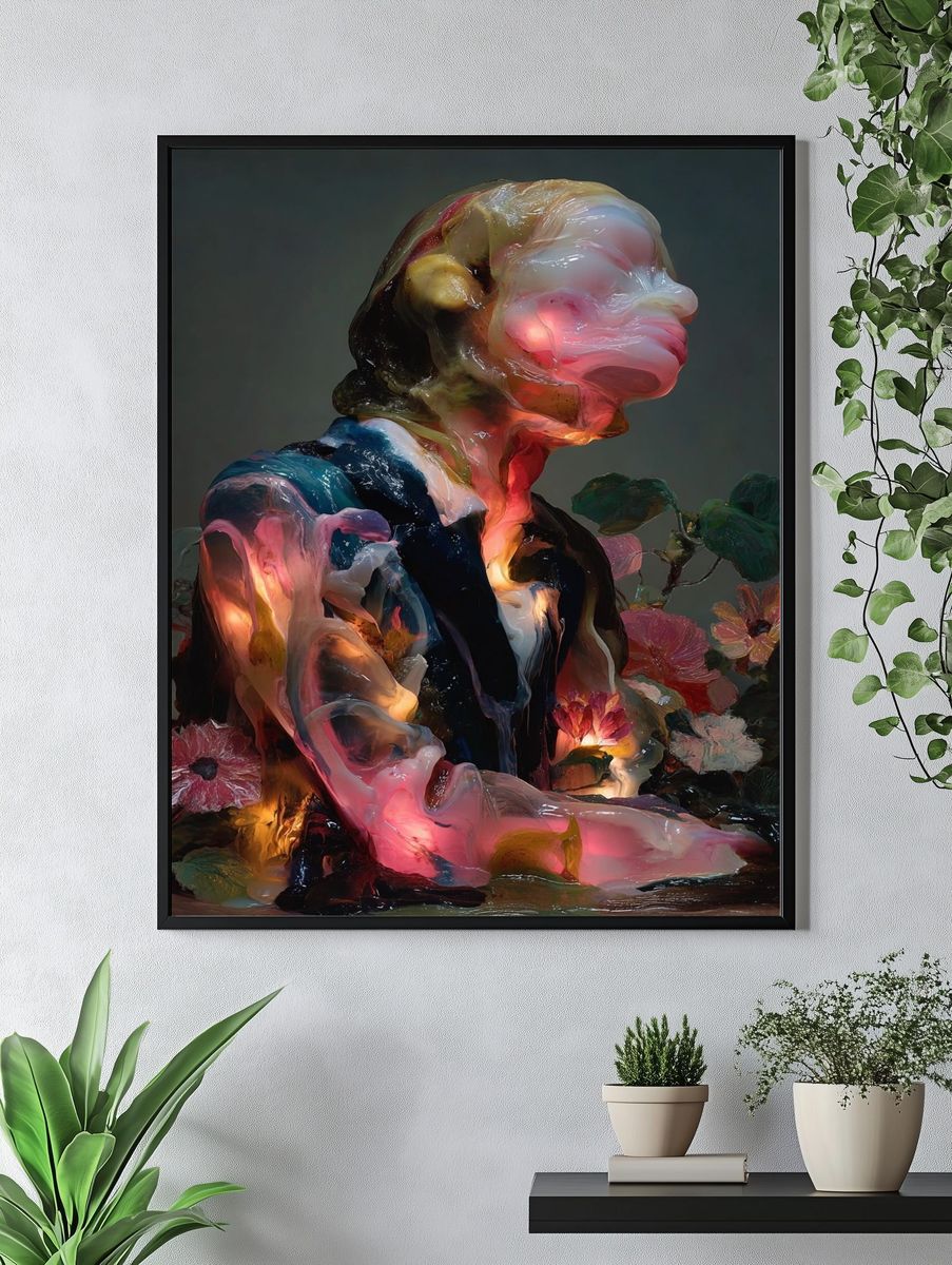 Surreal Floral Figure Print. — room view 4
