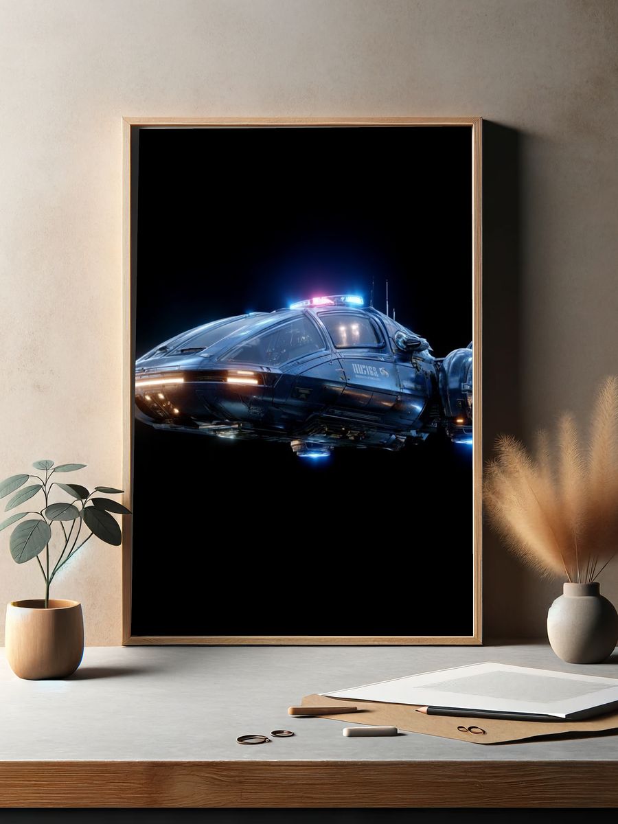 Futuristic Spaceship — Sci-Fi Print. — room view 2