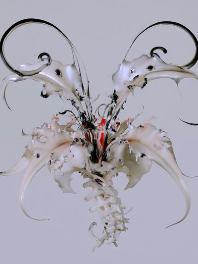 Surreal Floral Skull Print.