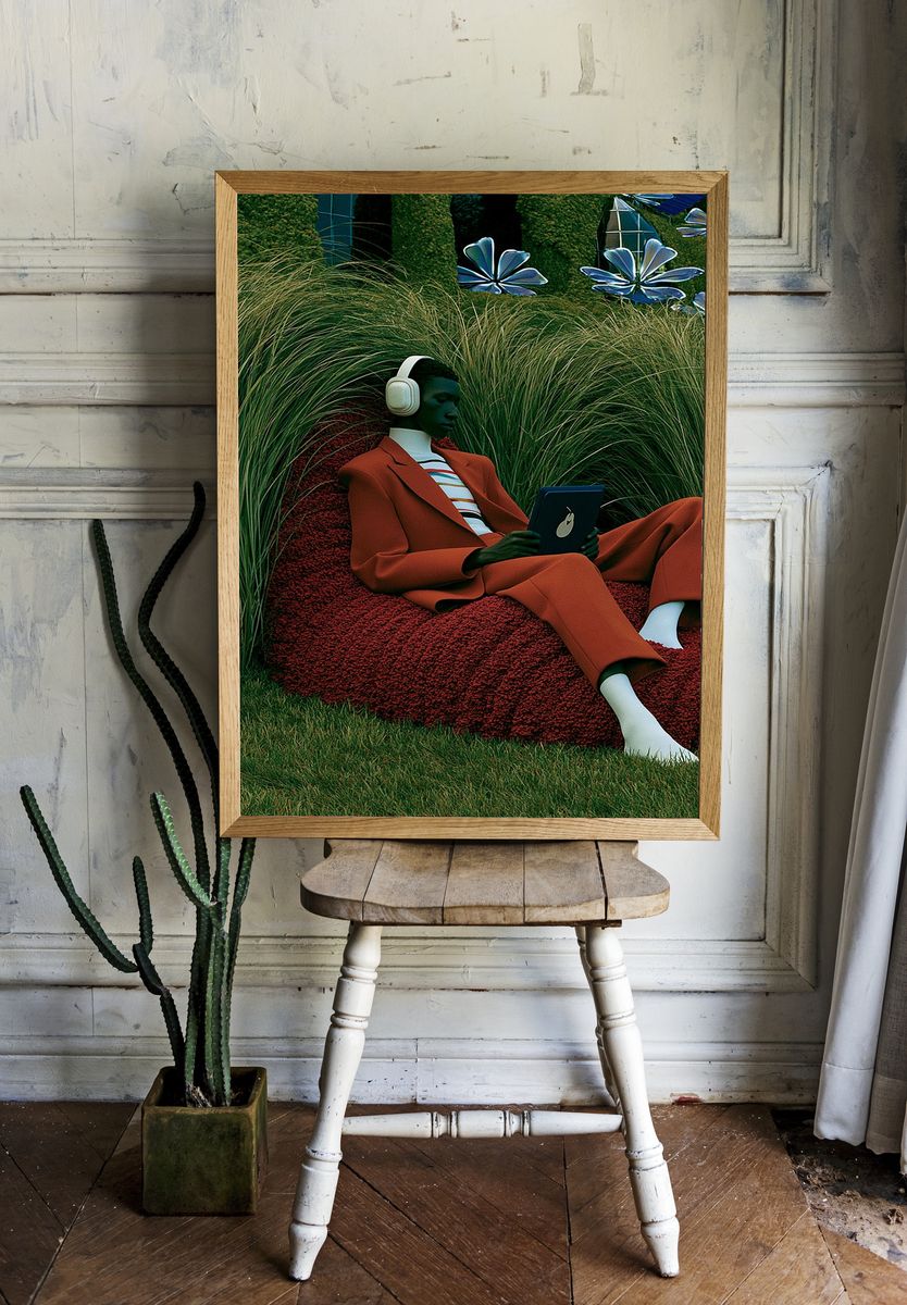 Surreal Garden Listener Print. room preview