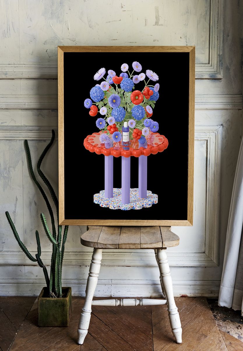Surreal Floral Still Life Poster. room preview