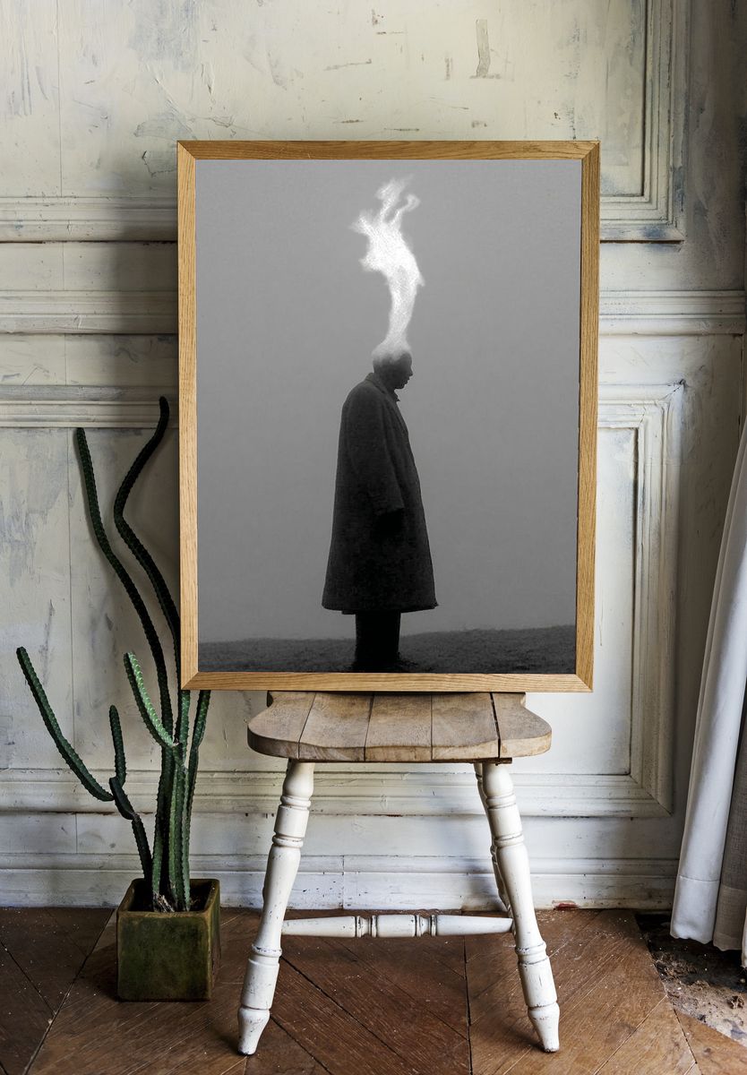 Surreal Figure in Fog Poster. — room view 1