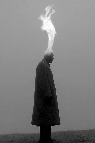 Surreal Figure in Fog Poster.