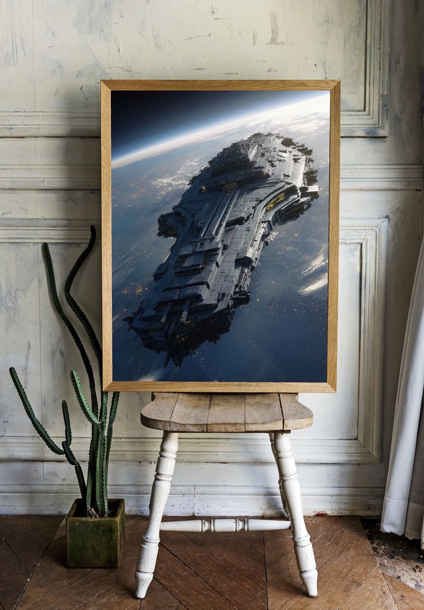 Futuristic Spacecraft — Sci-Fi Print room preview