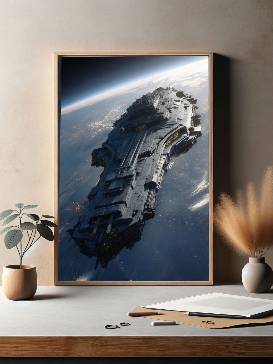 Futuristic Spacecraft — Sci-Fi Print. — room view 2