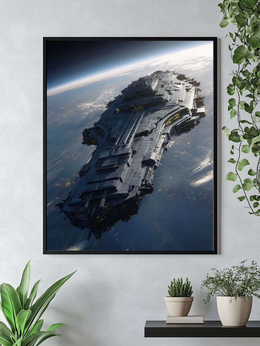 Futuristic Spacecraft — Sci-Fi Print. — room view 4