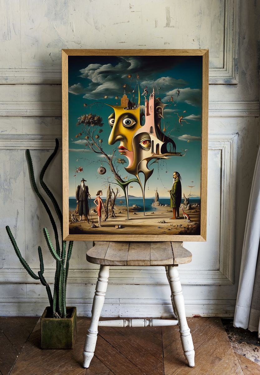 Surreal Facescape Fine-Art Poster. room preview
