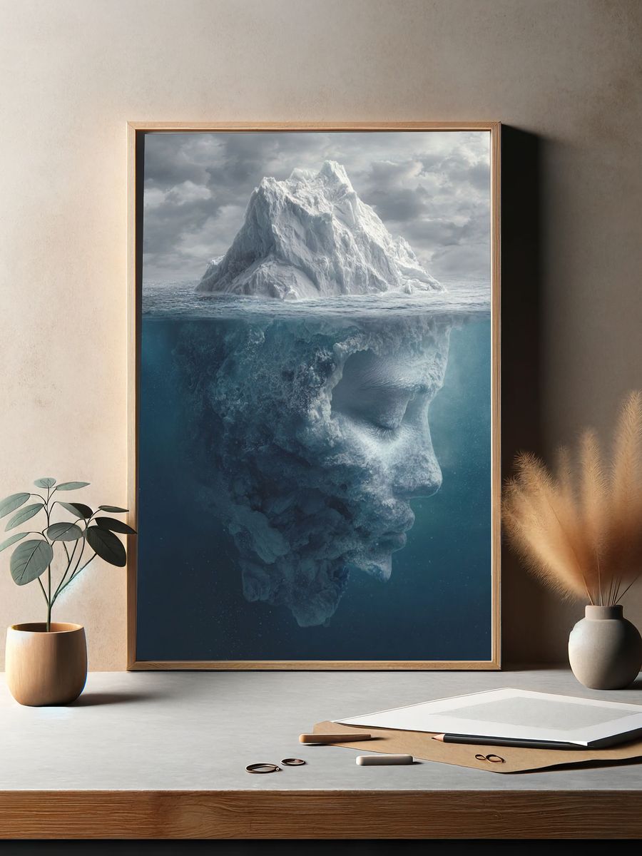 Iceberg Face — Surrealism Print. — room view 2