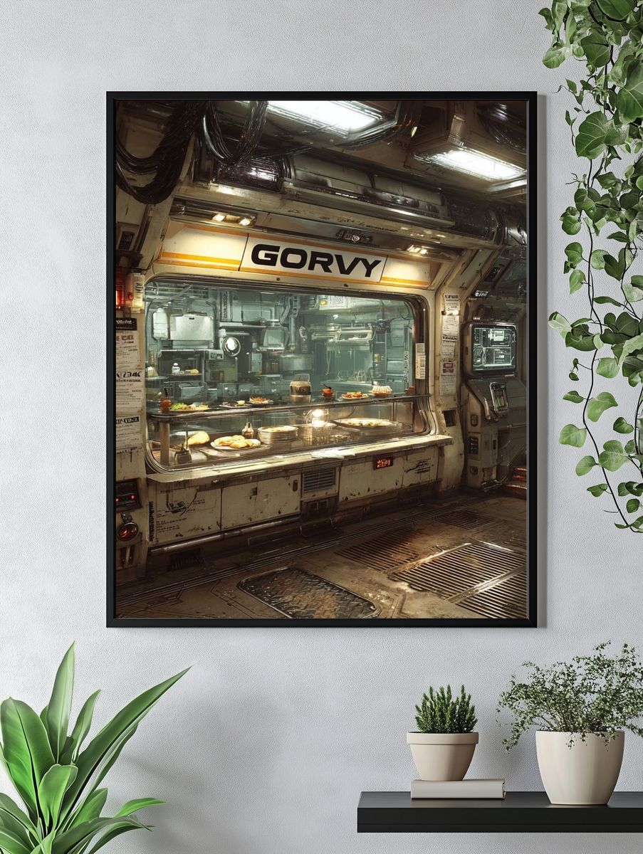 Futuristic Diner — Sci-Fi Print. — room view 4