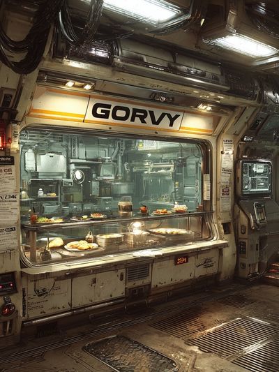 Futuristic Diner — Sci-Fi Print. poster print
