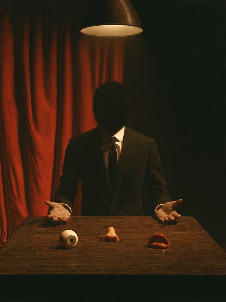Surreal Faceless Figure Print. poster — fine-art art