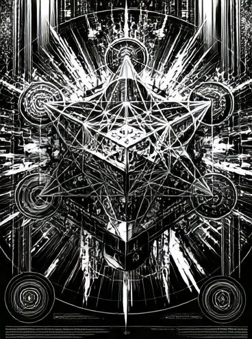 Sacred Geometry Black-White Poster.
