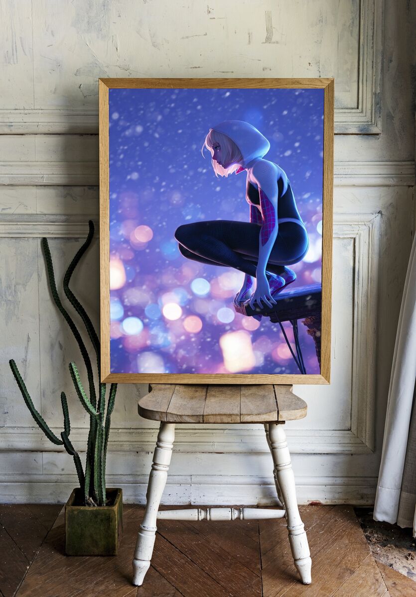 Spider-Gwen — Digital Art Print room preview