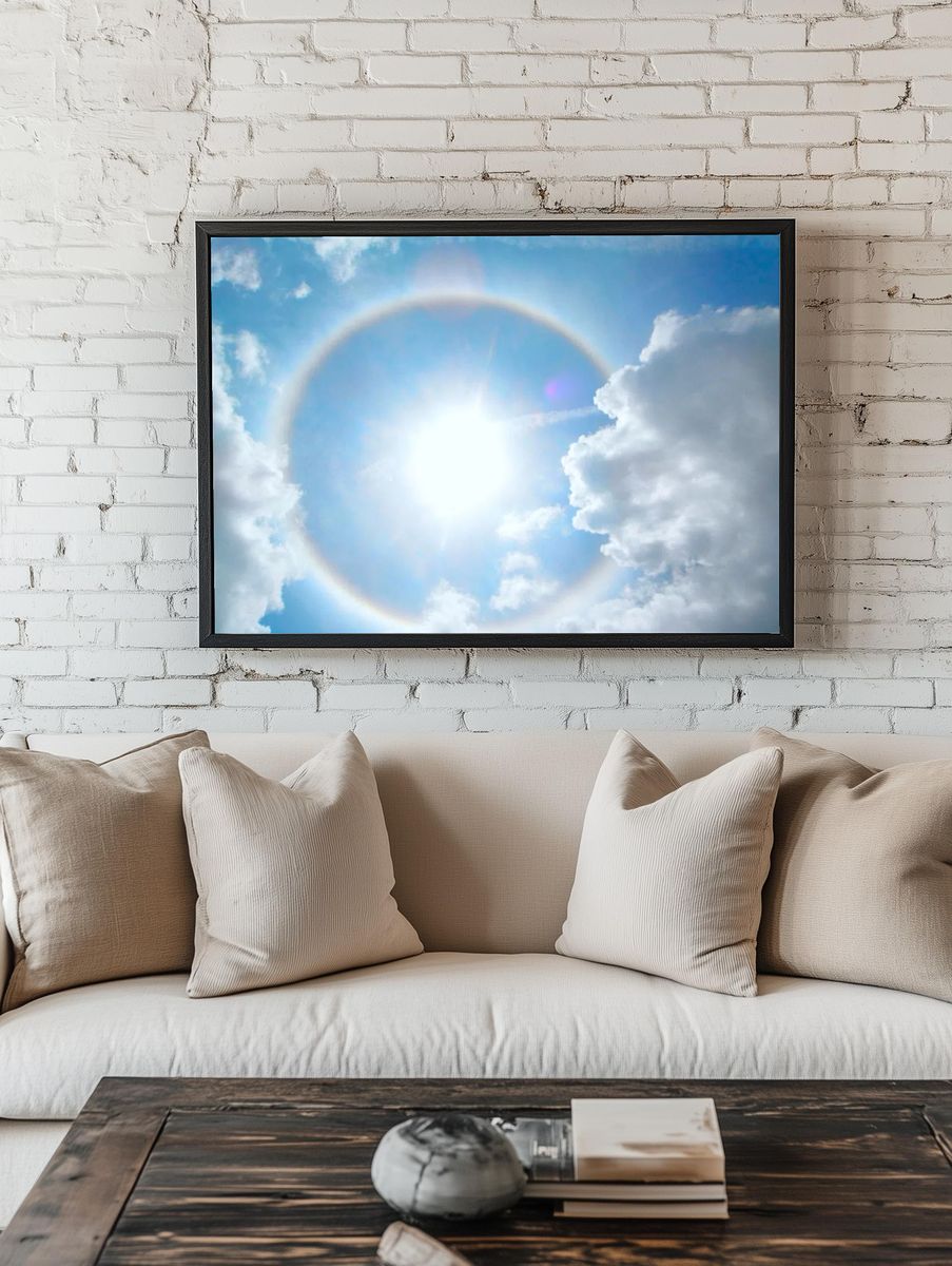 Sun Halo in Blue Sky — Photography Print. — room view 1