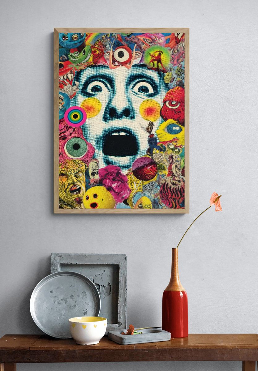 Surreal Horror Collage Poster. — room view 3