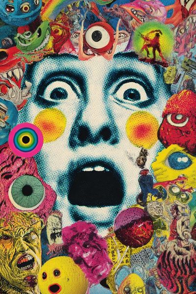 Surreal Horror Collage Poster. poster print