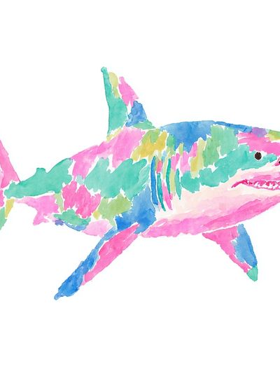 Colorful Shark Illustration Poster