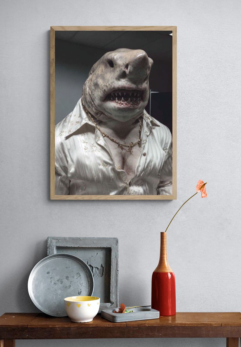 Shark Man — Funny Print. — room view 3