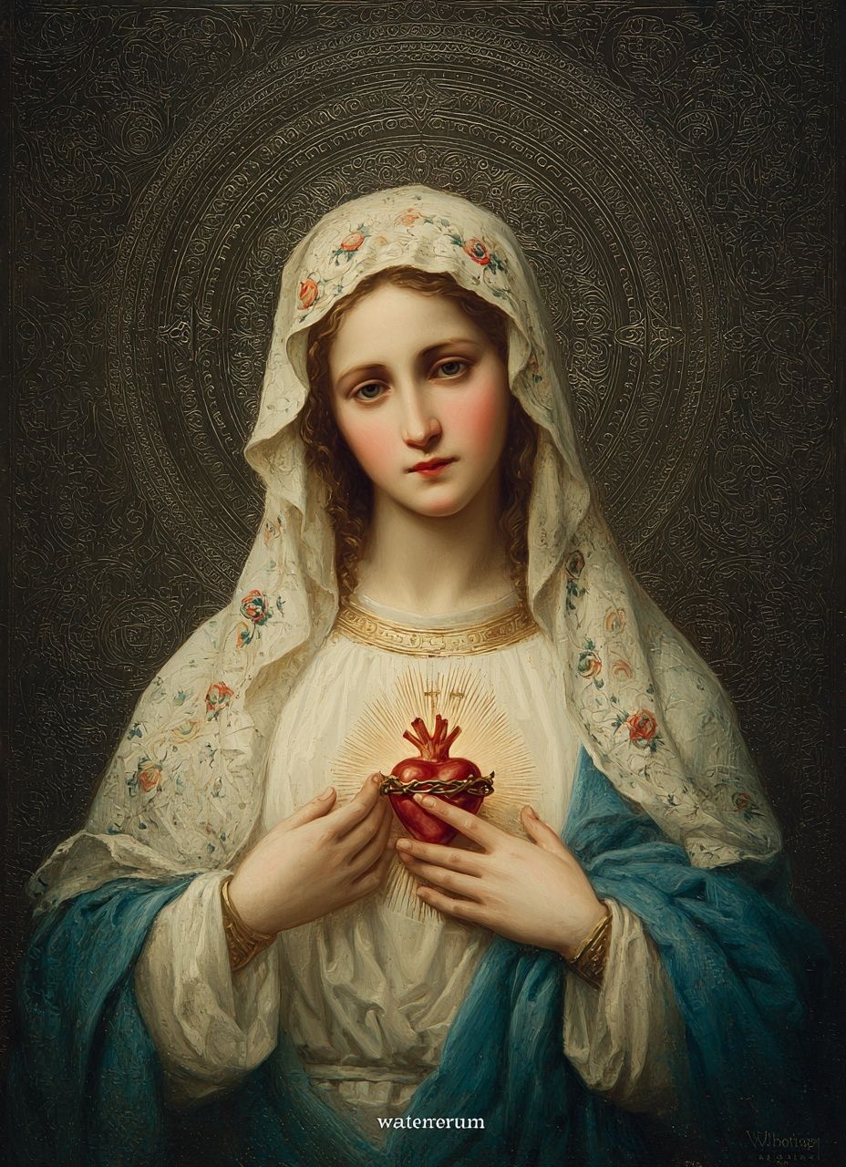 Sacred Heart of Mary — Fine Art Print. poster detail