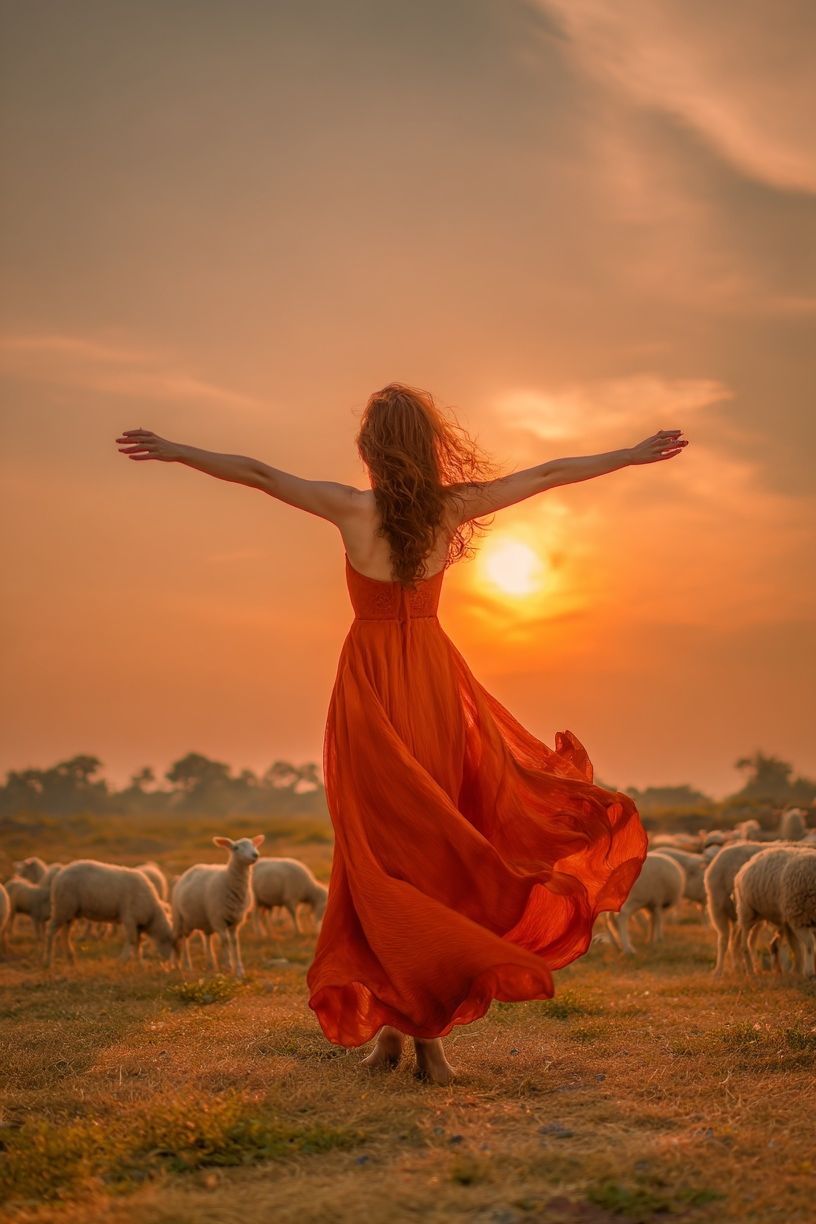 Sunset Shepherd Portrait Print. poster detail