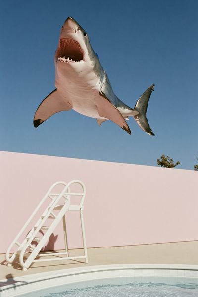 Shark Pool Dive Photography Poster. poster