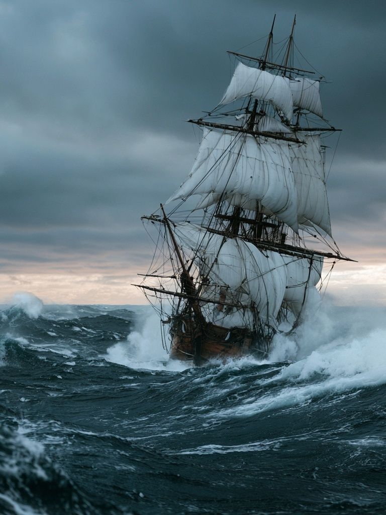 Stormy Tall Ship Photography Poster. poster detail