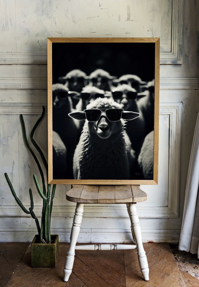 Cool Sheep — Funny Print room preview