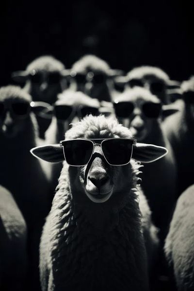 Cool Sheep — Funny Print. poster print