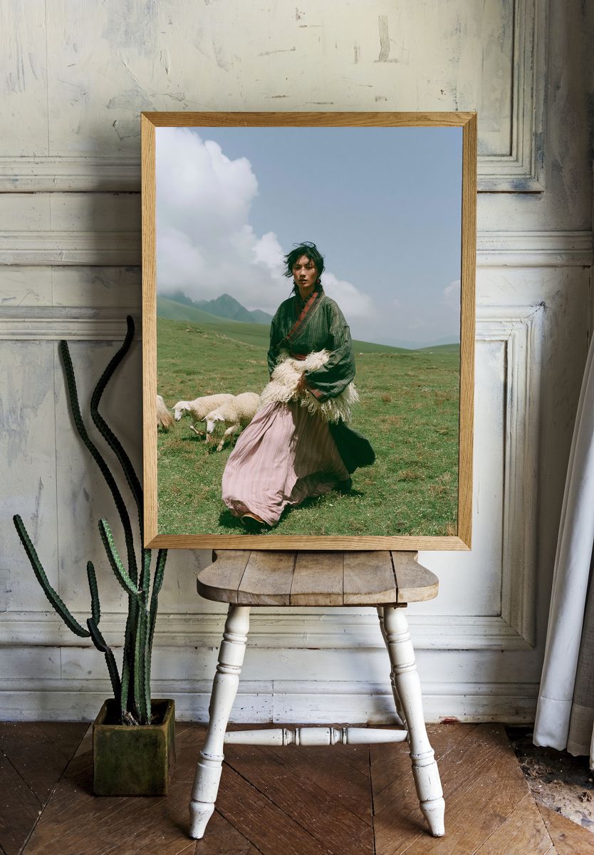 Shepherd in the Highlands Photography Poster. — room view 1