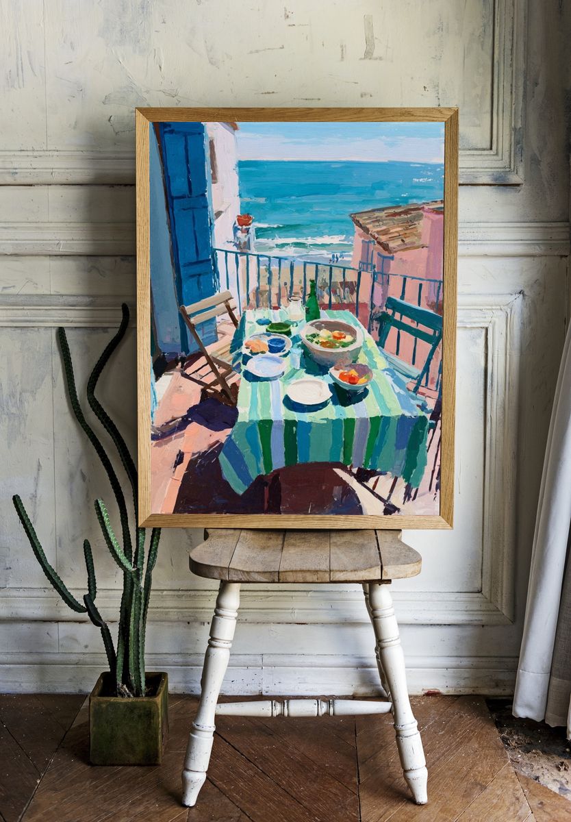 Seaside Dining — Impressionist Print room preview